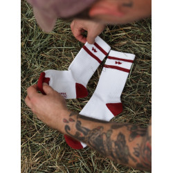 Wavy red/white Socks